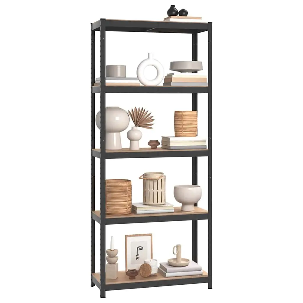 Industrial Storage Shelves 5 Layer Shelving Unit Anthracite Steel