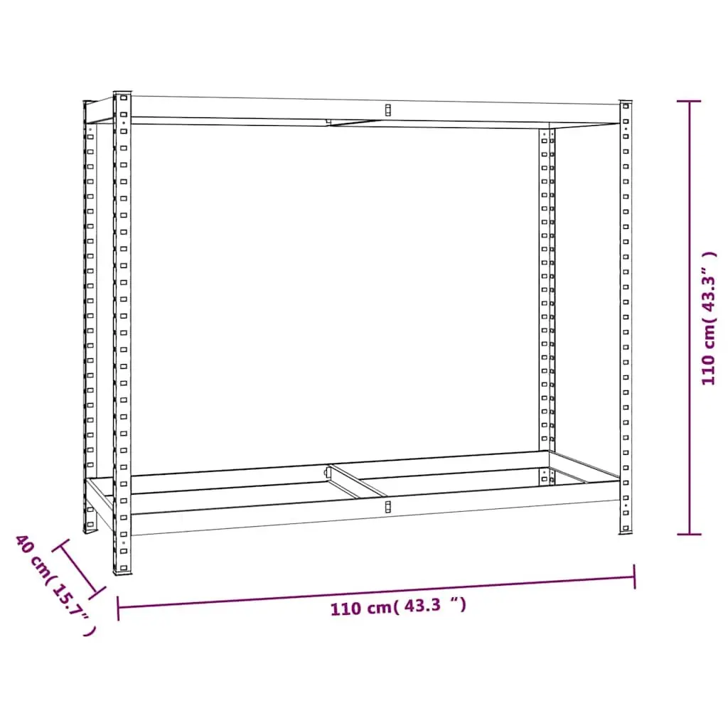 2-Layer Tire Racks Industrial Storage Shelving Steel Frame Garage Organization Silver