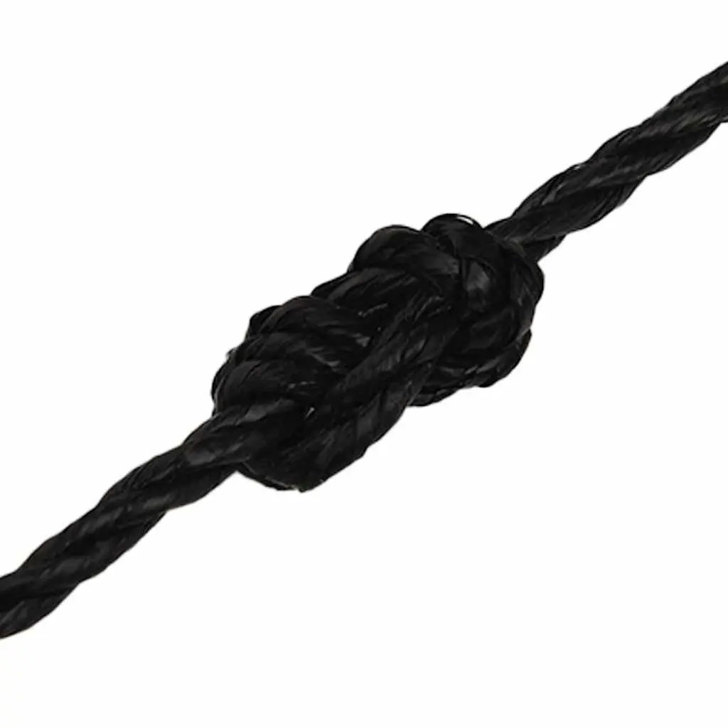Work Rope Black 6mm 50m Twisted Polypropylene Cord