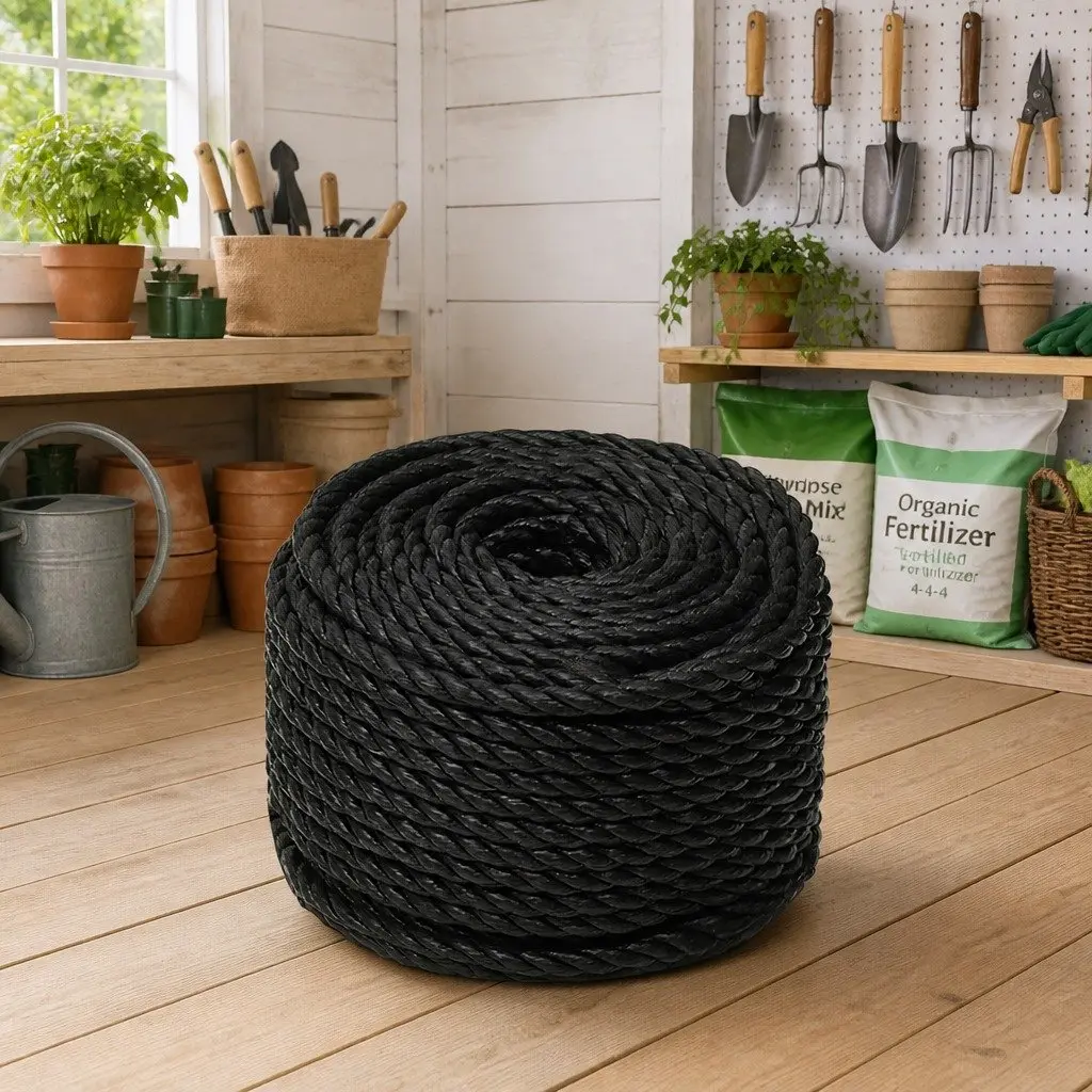 Twisted Polypropylene Rope General Purpose 10mm 25m Black