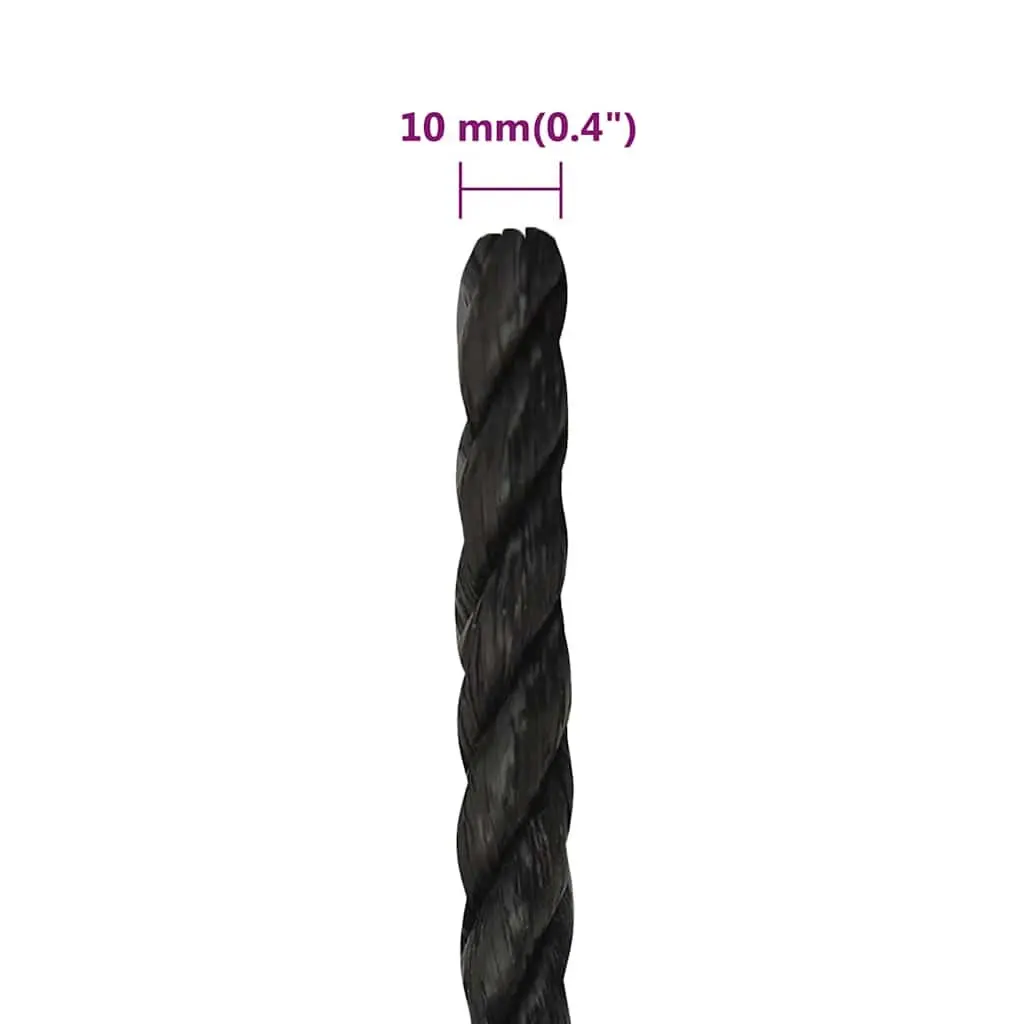Twisted Polypropylene Rope General Purpose 10mm 25m Black