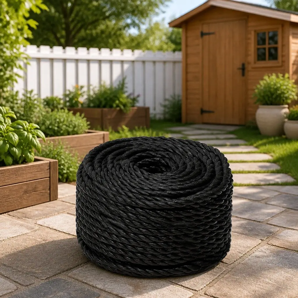 Twisted Polypropylene Rope General Use 12mm 25m Black