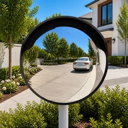 Reliable Outdoor Convex Traffic Mirror - 45cm Black