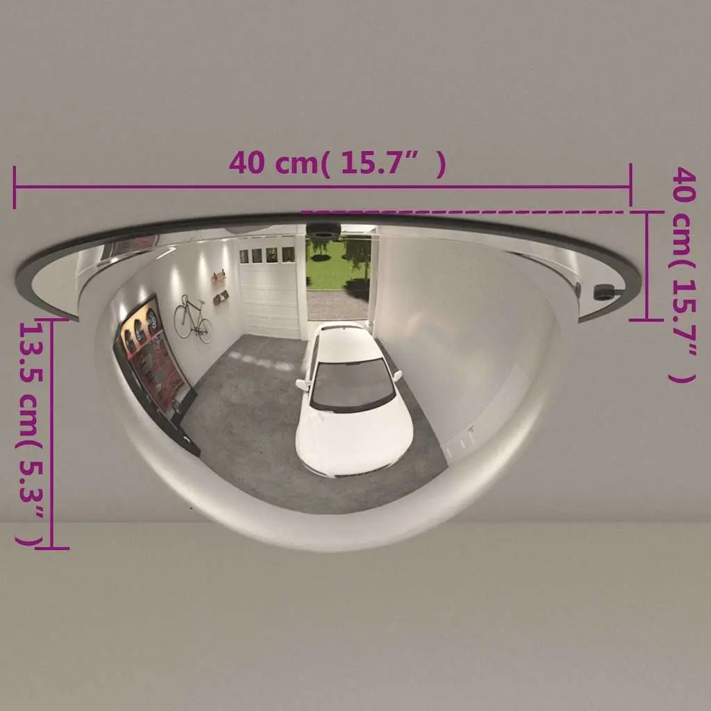Acrylic Traffic Mirror 40cm Outdoor Safety Wide Angle Domed Security