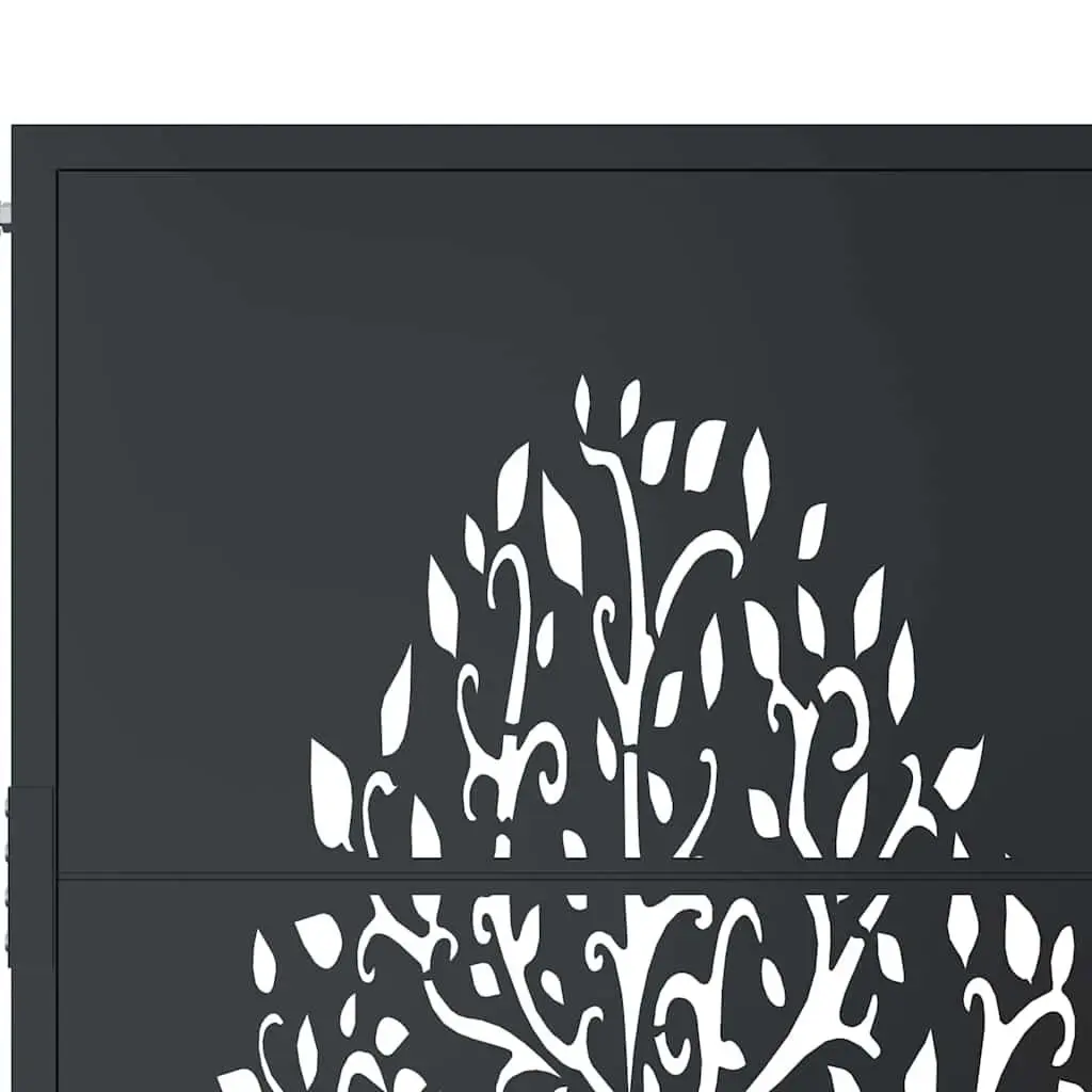 Garden Gate Anthracite 100x100 cm Steel Laser-Cut Design Outdoor Fencing Entry