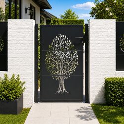 Reliable Garden Gate 100x150cm with Laser-Cut Design