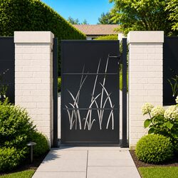 Garden Gate Anthracite 100x125 cm Steel Laser-Cut Design Lockable Security Entry