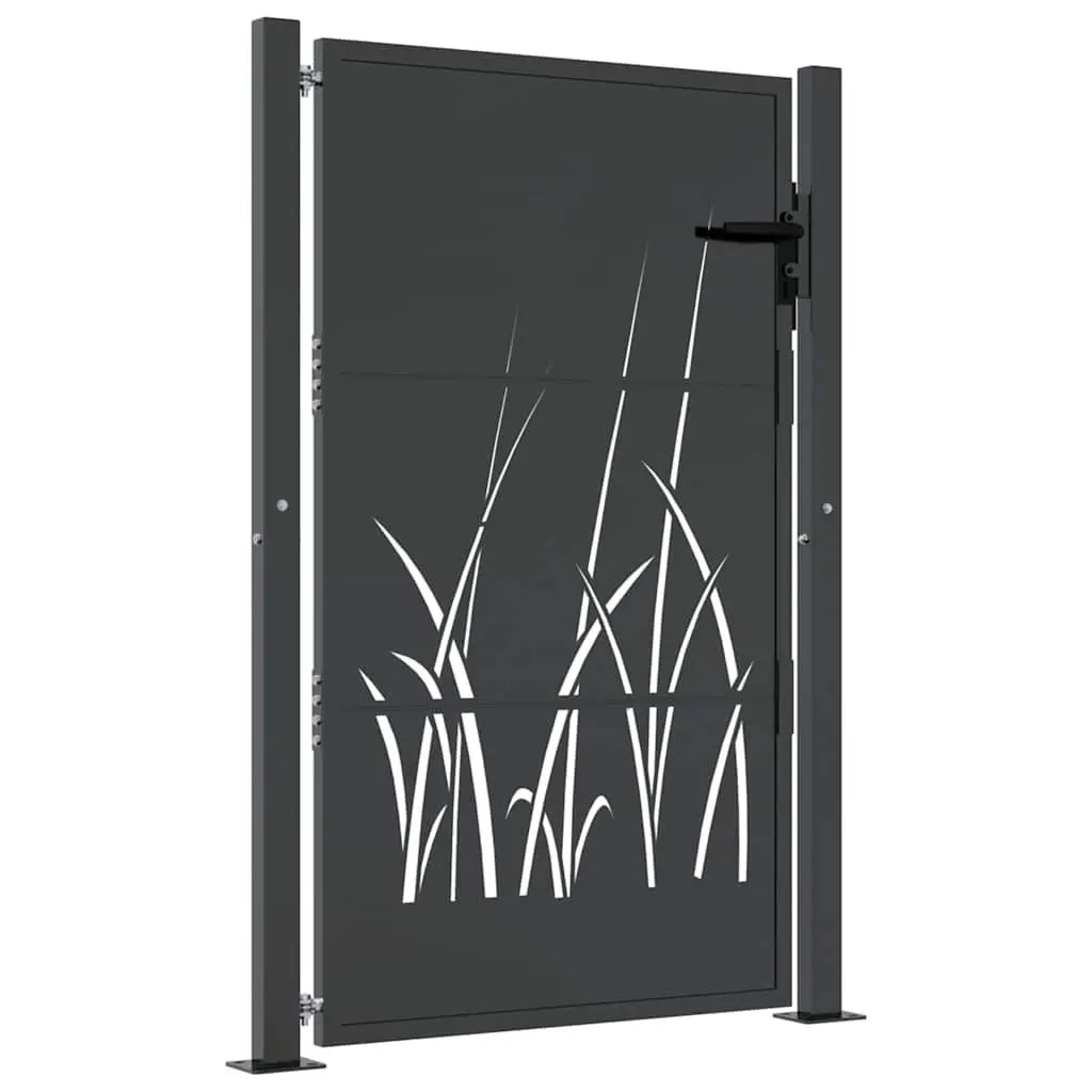 Garden Gate Anthracite 100x125 cm Steel Laser-Cut Design Lockable Security Entry