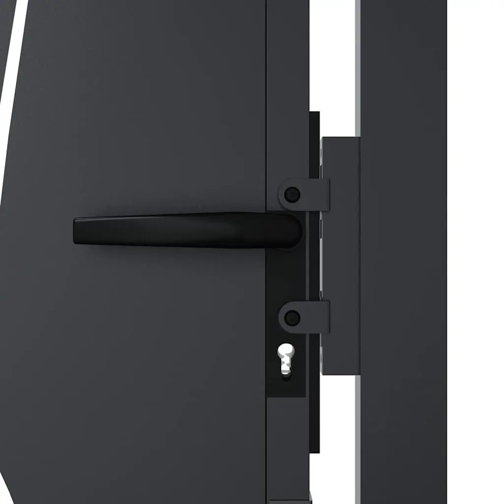 Garden Gate Anthracite 100x125 cm Steel Laser-Cut Design Lockable Security Entry