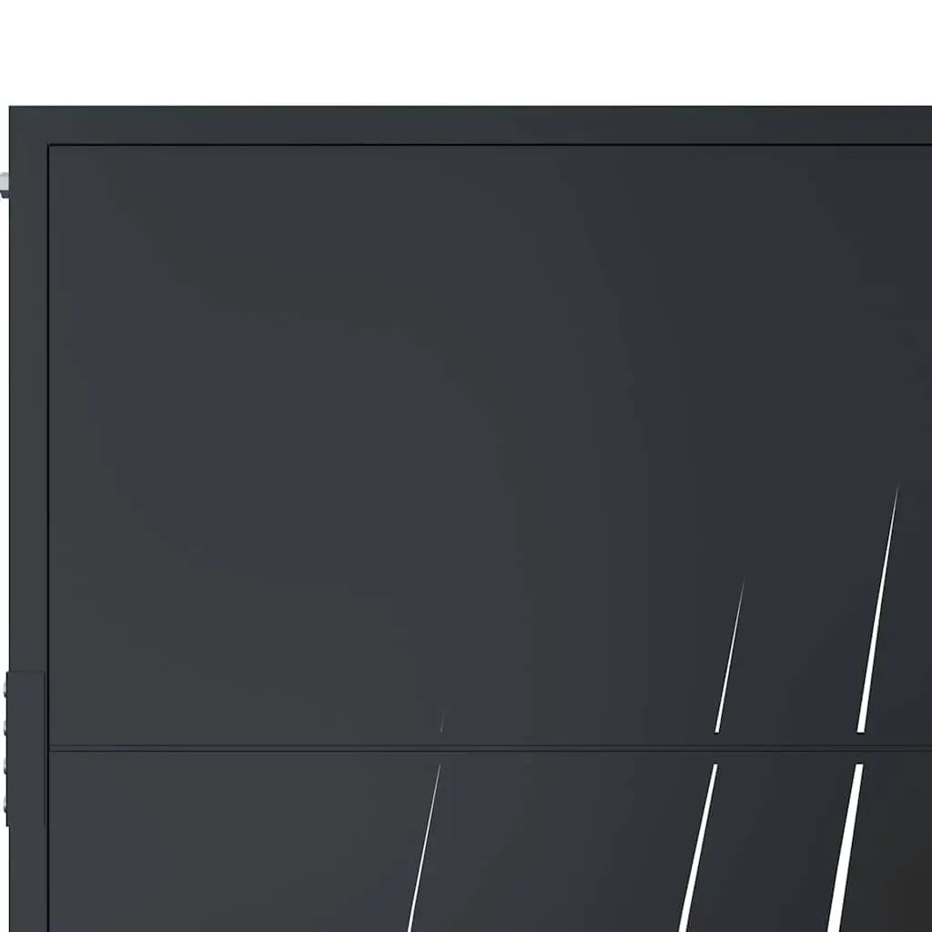 Garden Gate Anthracite 100x175 cm Steel Laser-Cut Design Outdoor Fence Entry