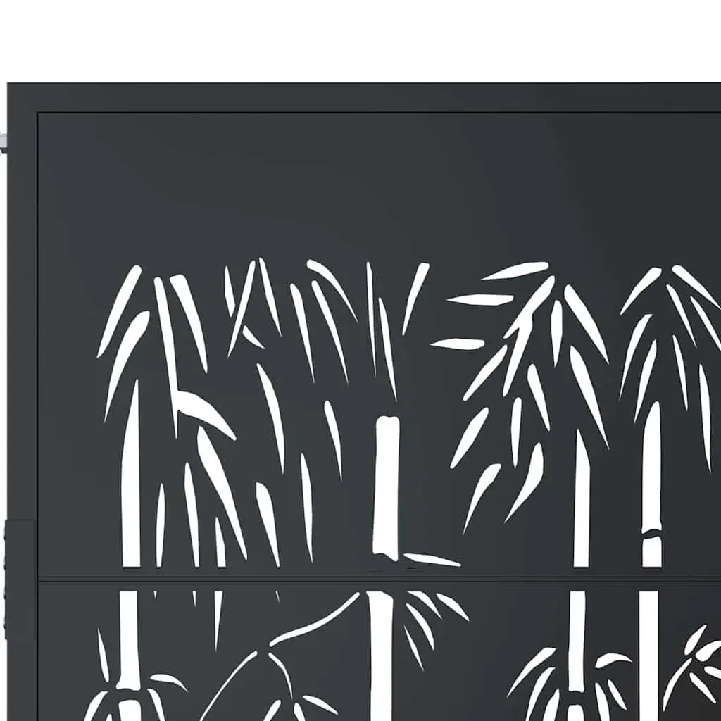 Garden Gate Anthracite 100x150 cm Steel Laser-Cut Design Outdoor Entrance