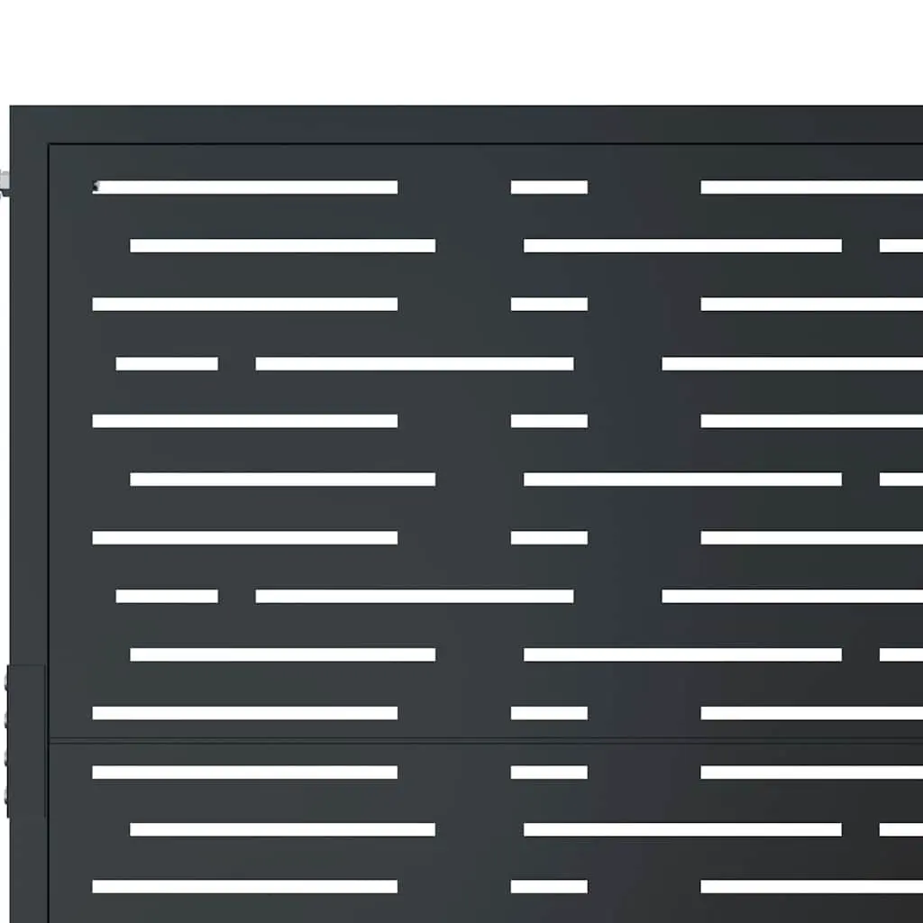 Garden Gate Anthracite 100x200 cm Steel Laser-Cut Square Design Outdoor Fence