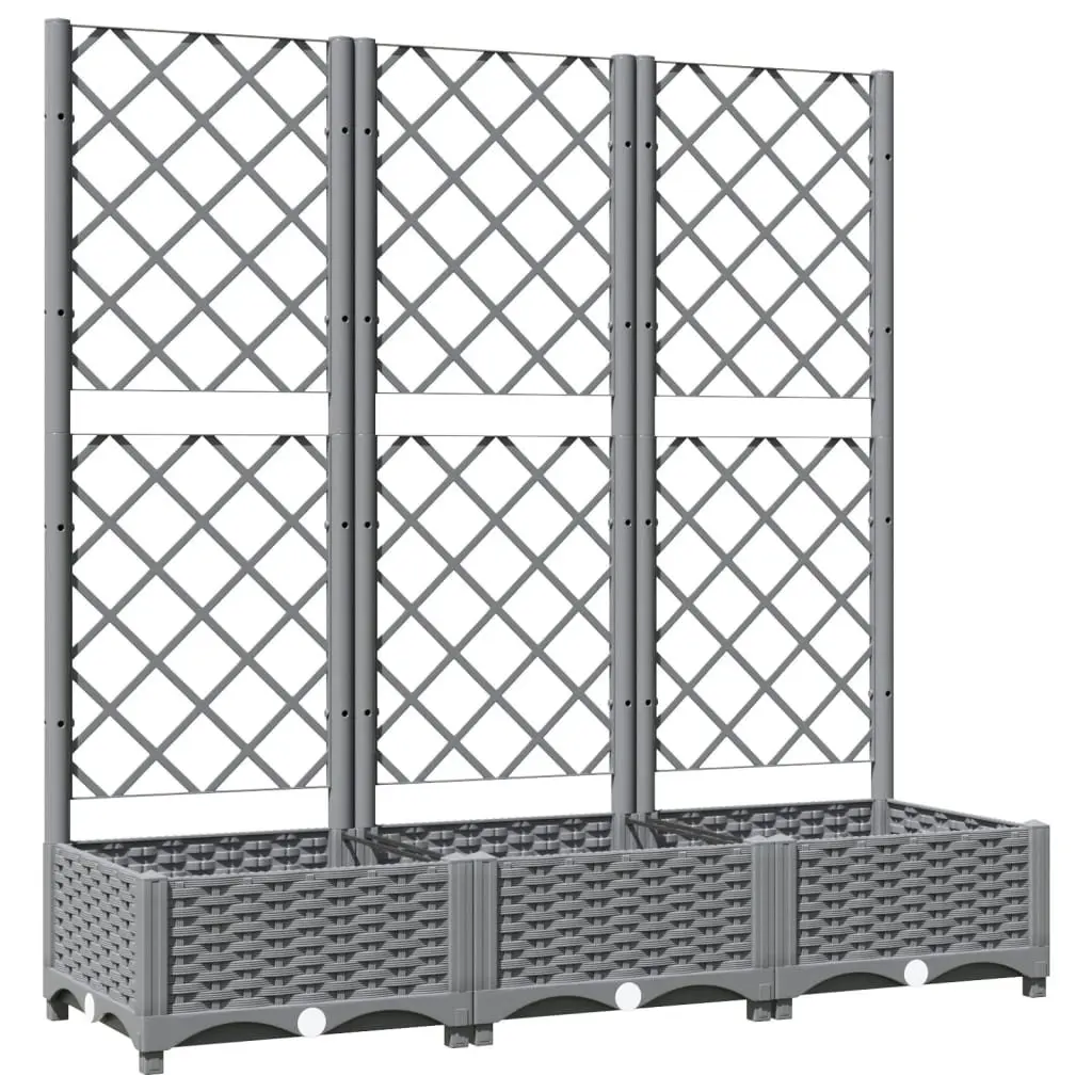 Garden Planter Climbing Plants Support 120x40x121.5 cm Grey