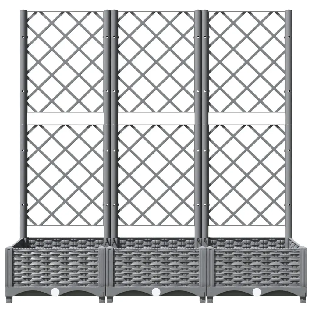 Garden Planter Climbing Plants Support 120x40x121.5 cm Grey