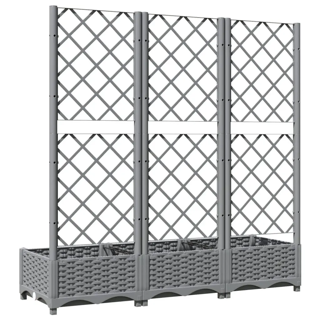 Garden Planter Climbing Plants Support 120x40x121.5 cm Grey