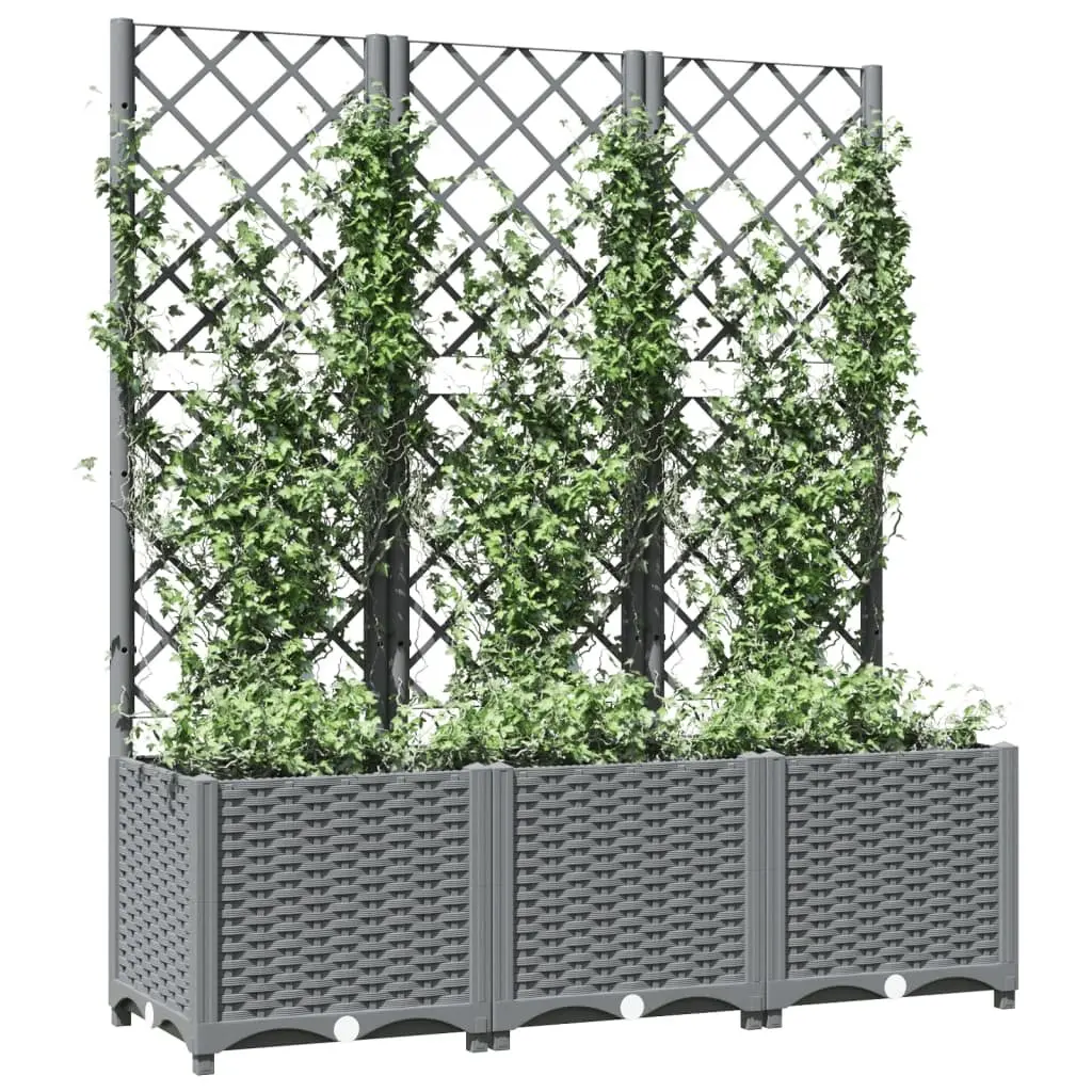 Garden Planter Trellis Support 120x40x136cm Grey