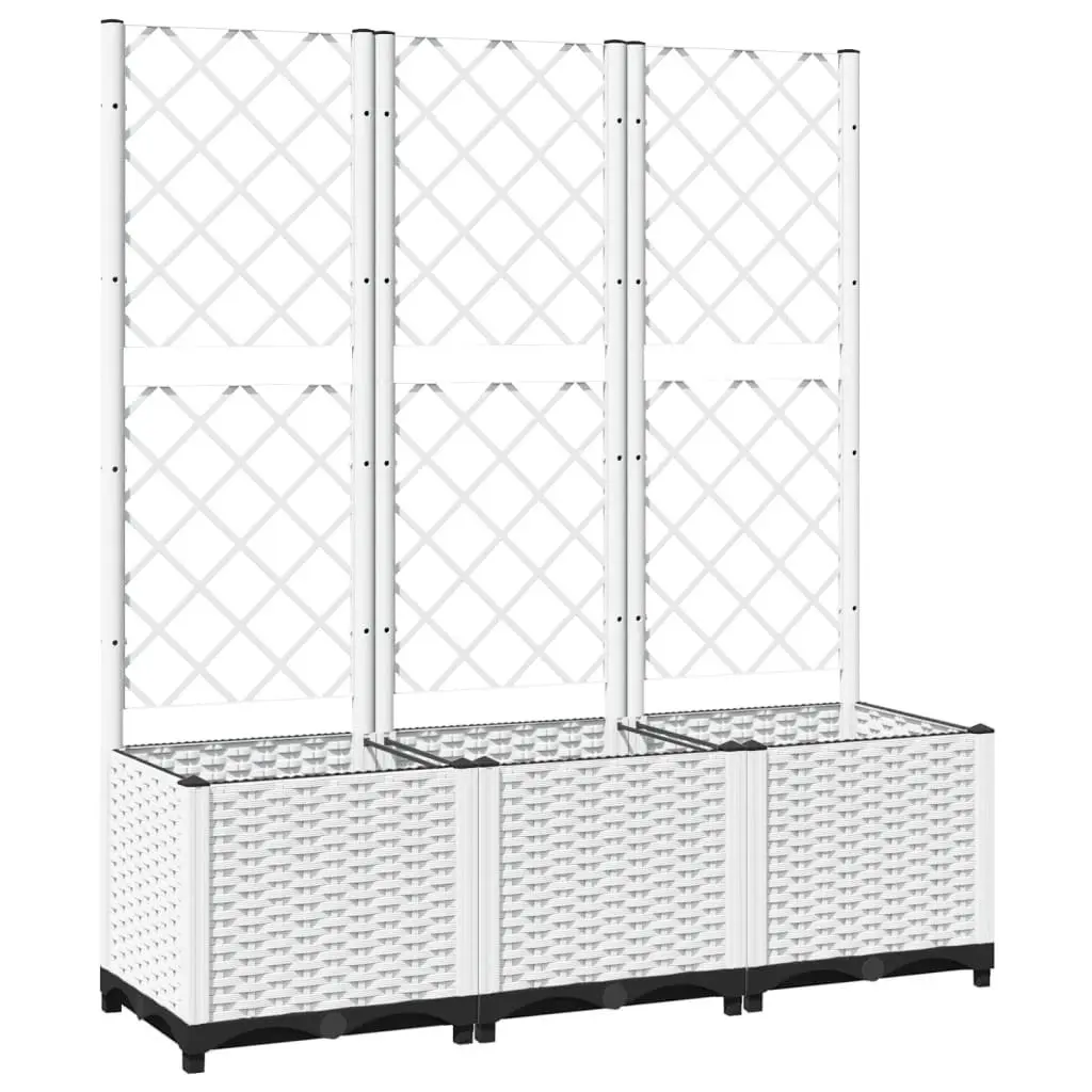 Garden Planter Climbing Plants Support 120x40x136cm White