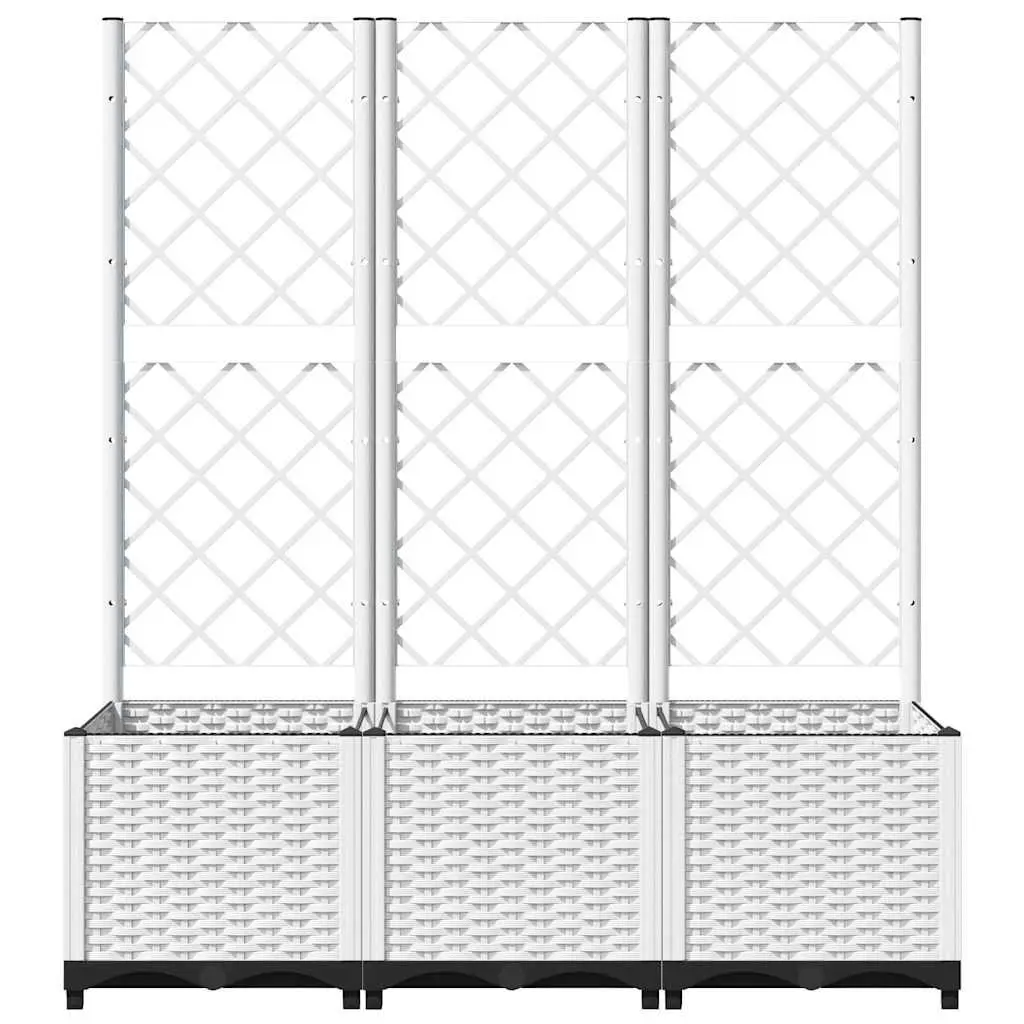 Garden Planter Climbing Plants Support 120x40x136cm White
