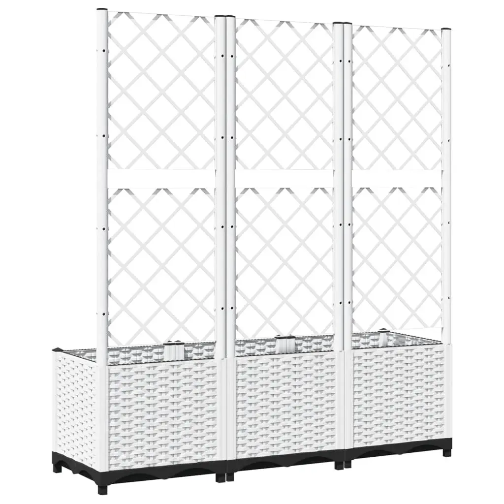 Garden Planter Climbing Plants Support 120x40x136cm White