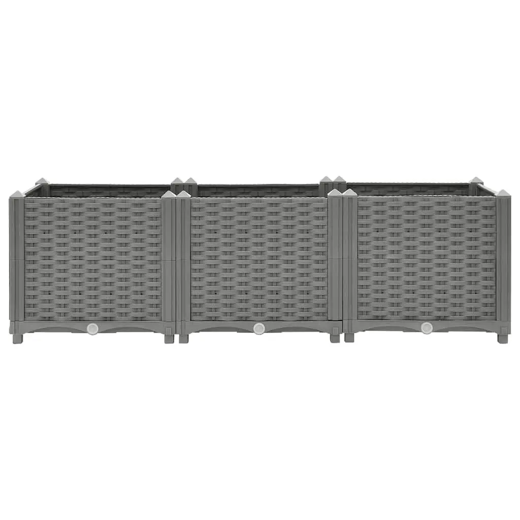 Raised Garden Bed Outdoor Planter Box 120x40x38cm Grey Polypropylene