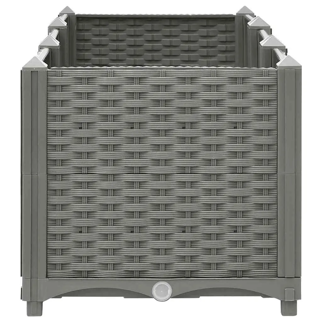 Raised Garden Bed Outdoor Planter Box 120x40x38cm Grey Polypropylene