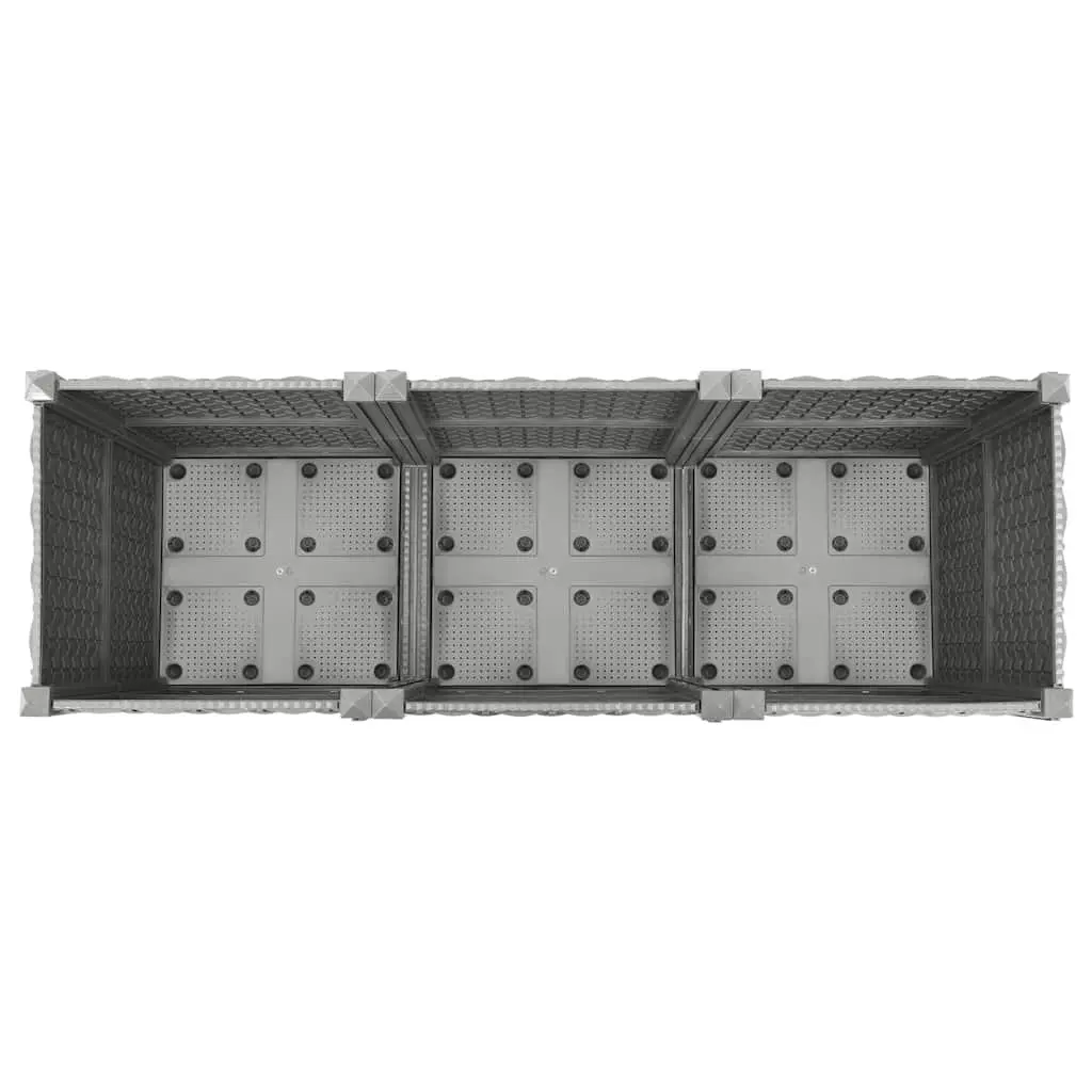 Raised Garden Bed Outdoor Planter Box 120x40x38cm Grey Polypropylene