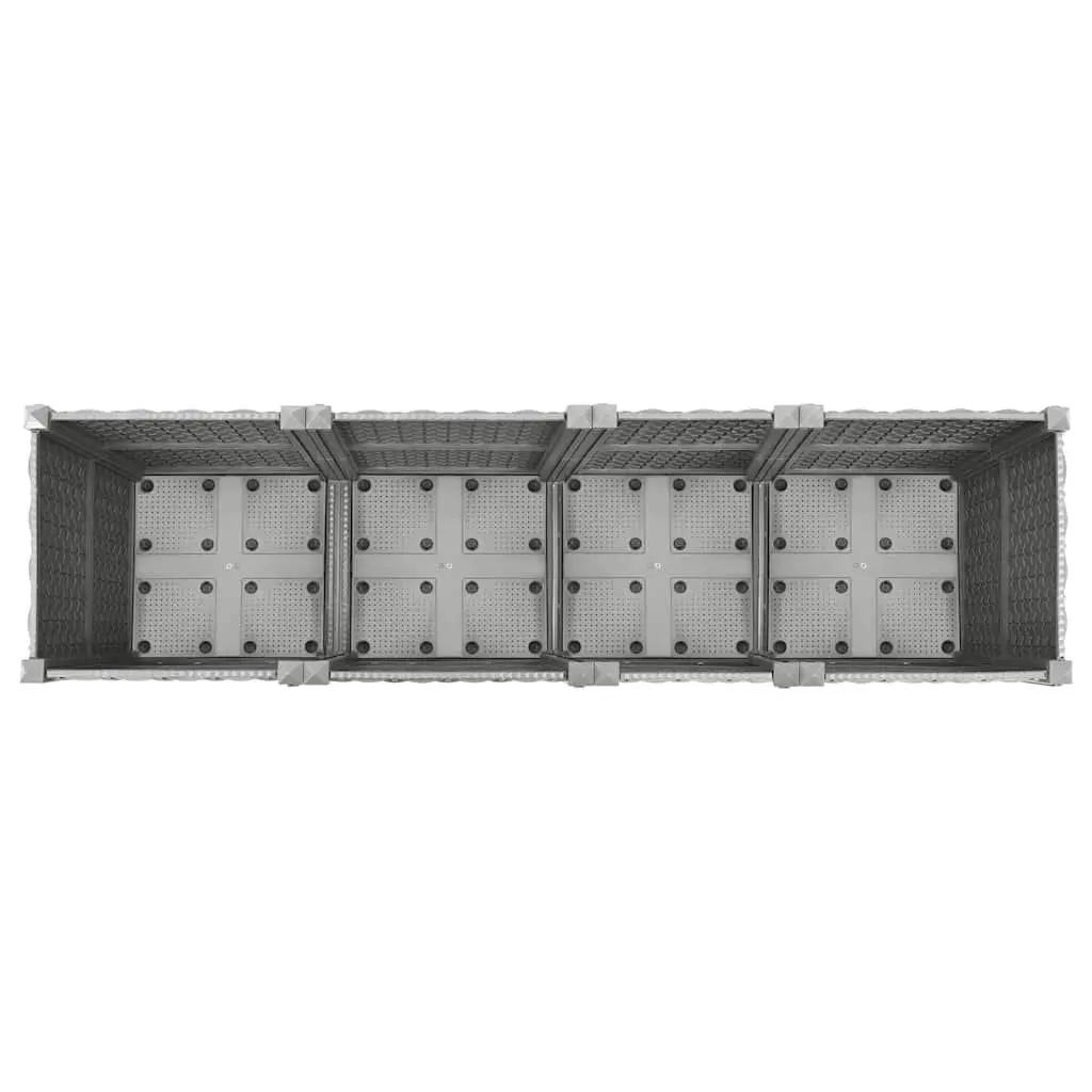 Raised Garden Bed Polypropylene Planter 160x40x38cm Grey Outdoor Flower Box