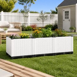 Grey Polypropylene Raised Garden Bed for Easy Gardening