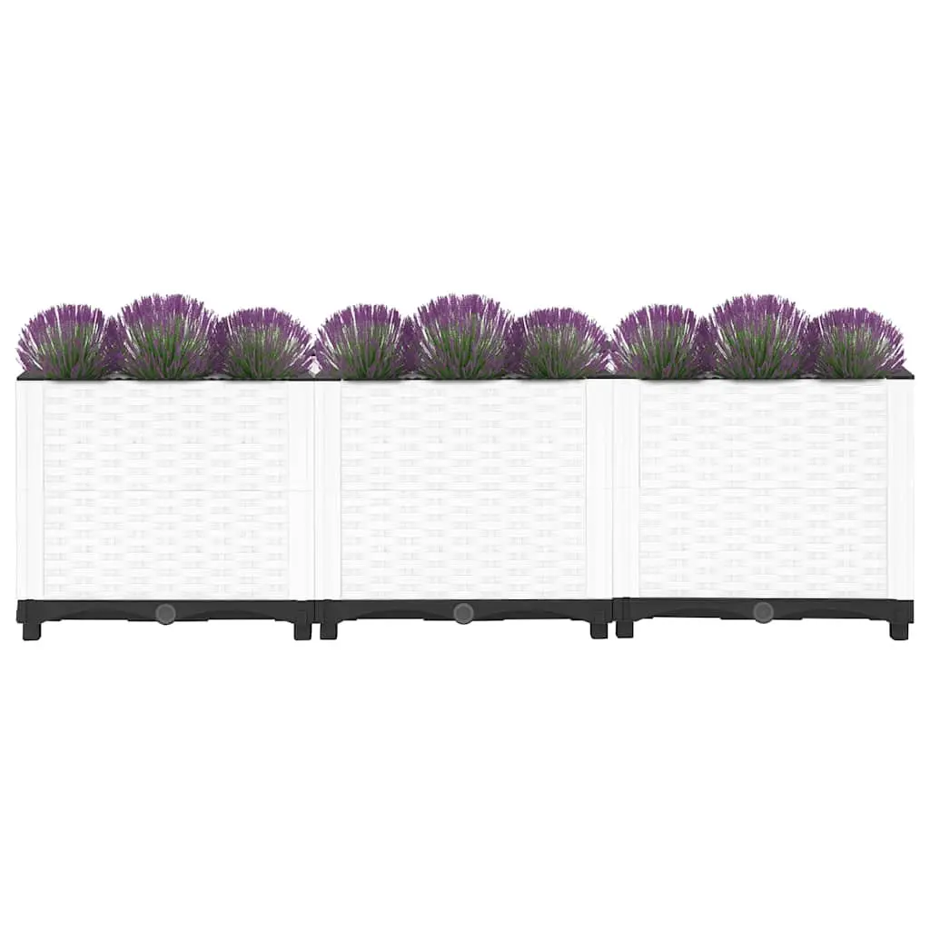 Raised Garden Bed Grey Polypropylene 120x40x38cm Flower Planter Box Outdoor