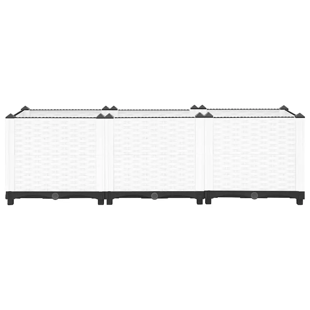 Raised Garden Bed Grey Polypropylene 120x40x38cm Flower Planter Box Outdoor