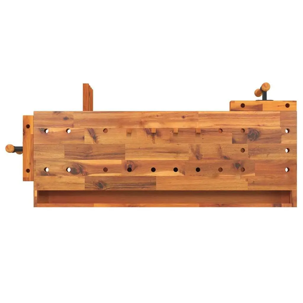 Wooden Workbench Storage Compartment 124x52x83cm Brown