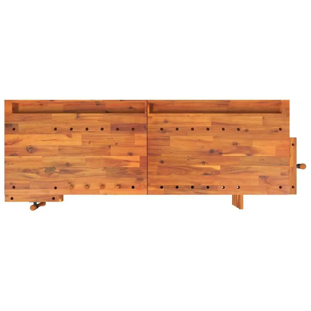 Workbench with Drawers and Vices Solid Wood Acacia 192x62x83 cm Brown
