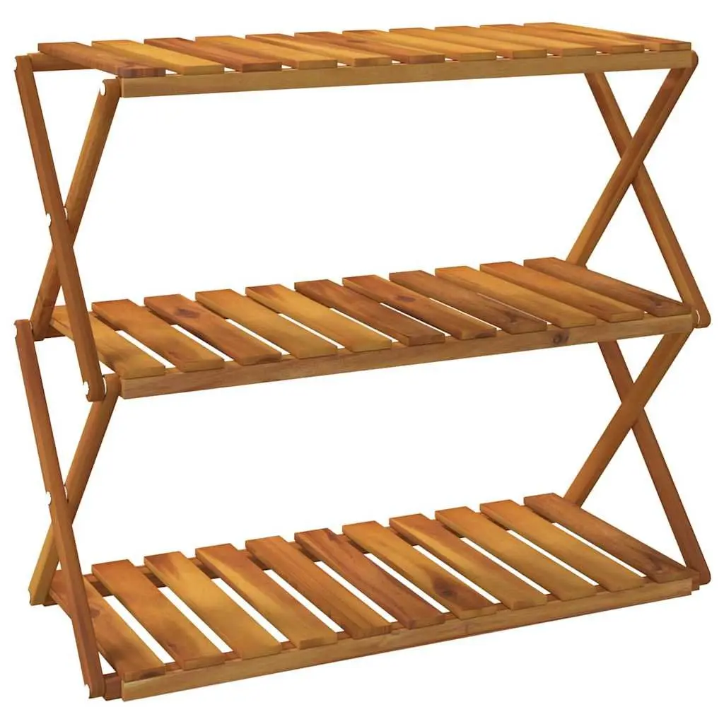 3-Tier Folding Shelf in Brown