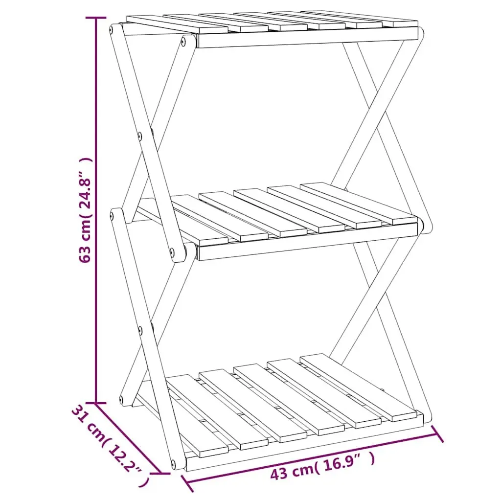 3-Tier Folding Shelf for Storage