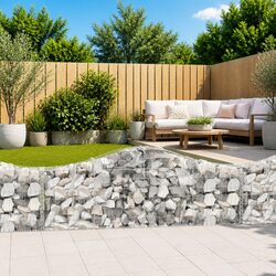 Arched Gabion Basket 200x30x60/80 cm Galvanised Iron Garden Retaining Wall