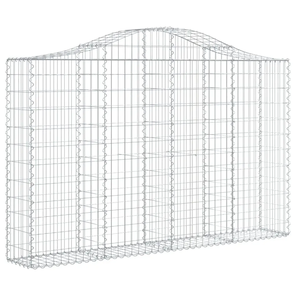 Gabion Basket Garden Barrier Decorative Arched Retaining Wall 200 x 30 x 120140 cm Silver