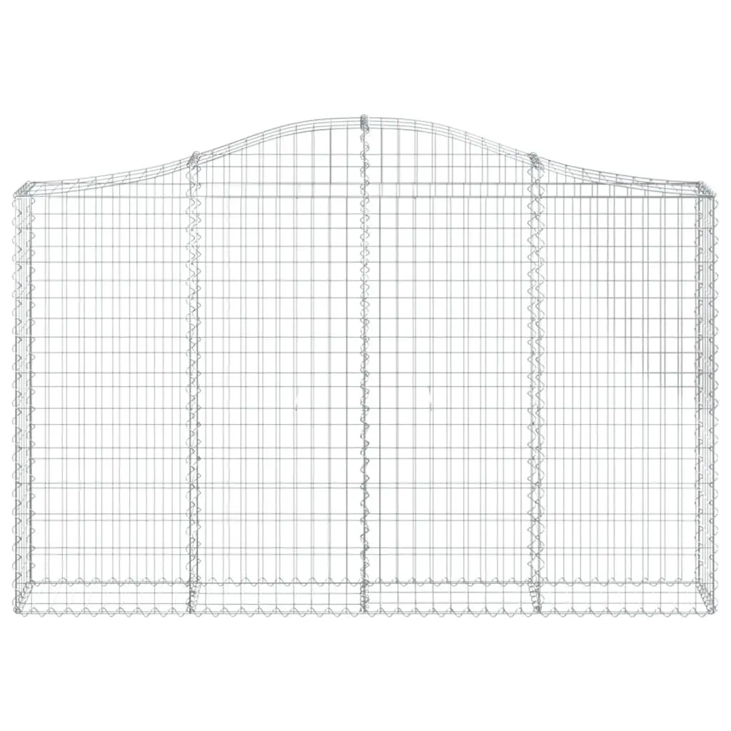 Gabion Basket Garden Barrier Decorative Arched Retaining Wall 200 x 30 x 120140 cm Silver
