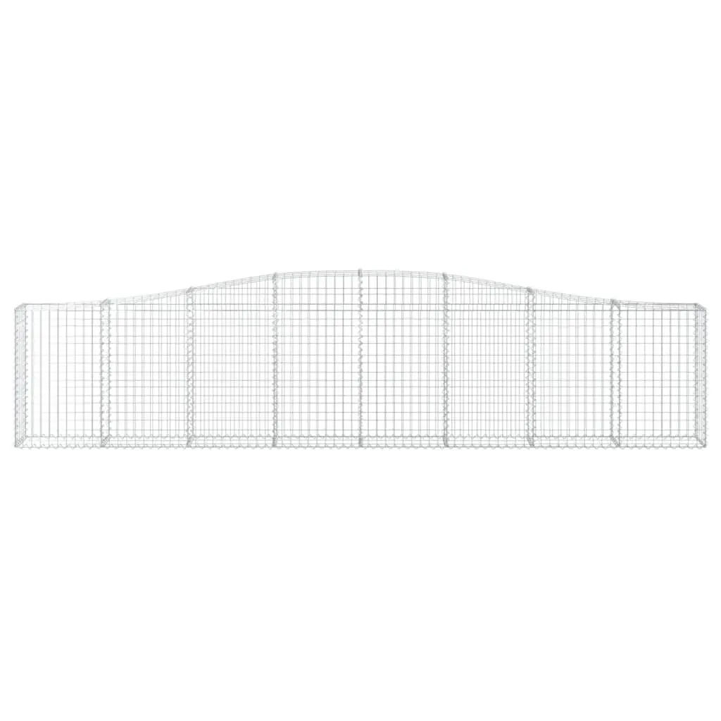 Arched Gabion Basket Garden Barrier Retaining Wall 400 x 30 x 80/100 cm Silver