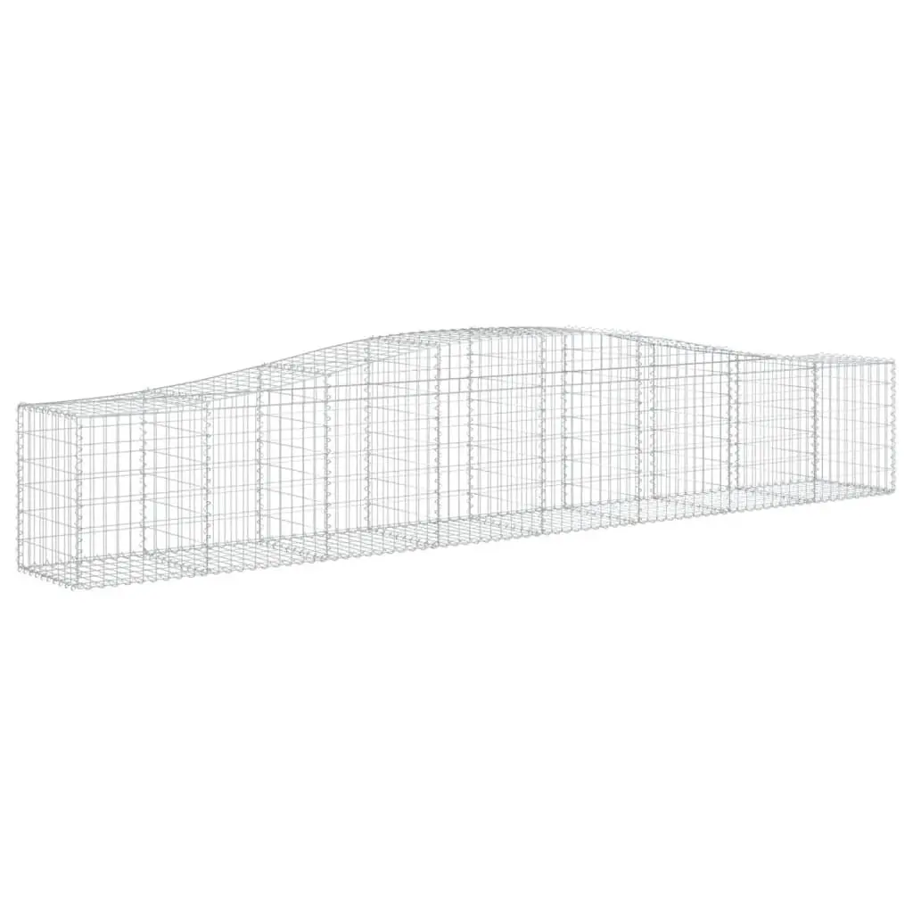 Arched Gabion Basket Garden Barrier Retaining Wall Decorative Outdoor Planter Silver 400x50x60/80 cm