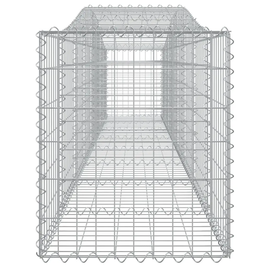 Arched Gabion Basket Garden Barrier Retaining Wall Decorative Outdoor Planter Silver 400x50x60/80 cm