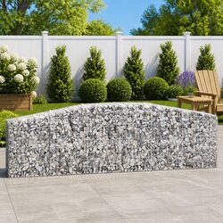 Practical Arched Gabion Basket 400x50x80/100 cm for Your Garden
