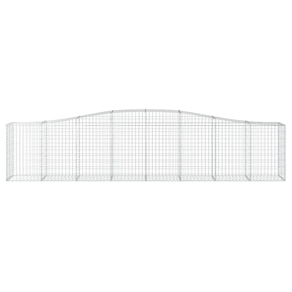 Arched Gabion Basket Garden Barrier 400x50x80/100 cm Silver
