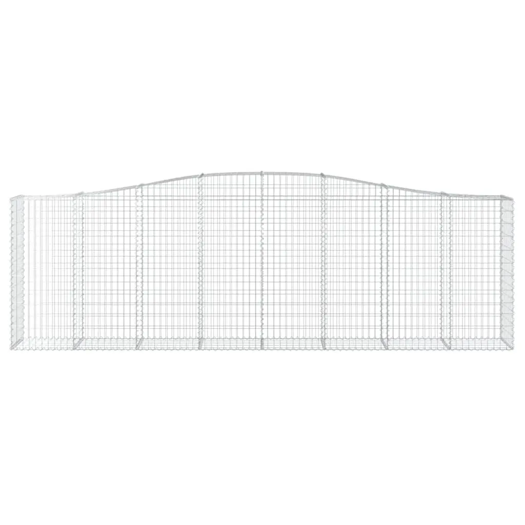 Arched Gabion Basket Garden Barrier 400x50x120140 cm Silver