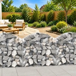 Arched Gabion Basket Garden Barrier Retaining Wall Decorative Outdoor Planter