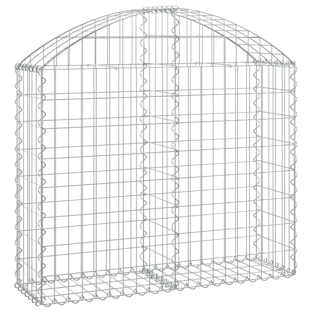Gabion Basket Garden Barrier Arched Decorative Outdoor Planter 100 x 30 x 80/100 cm Silver