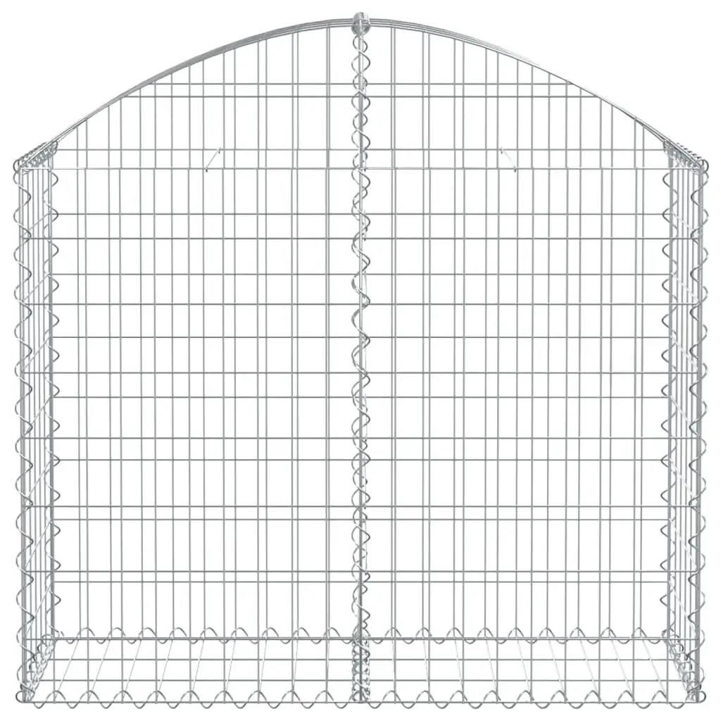 Gabion Basket Garden Barrier Arched Decorative Outdoor Planter 100 x 30 x 80/100 cm Silver