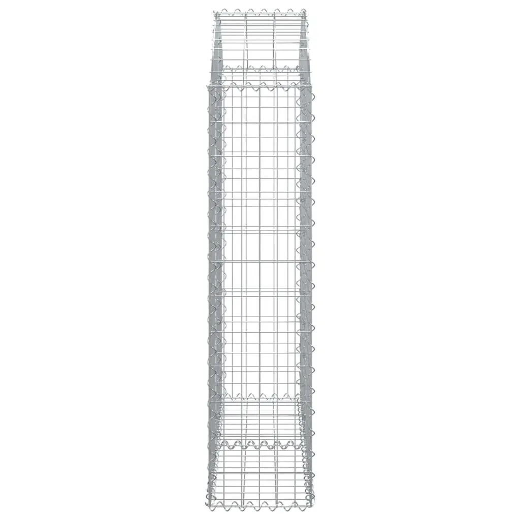 Arched Gabion Basket Garden Barrier 100x30x120140 cm Decorative Silver