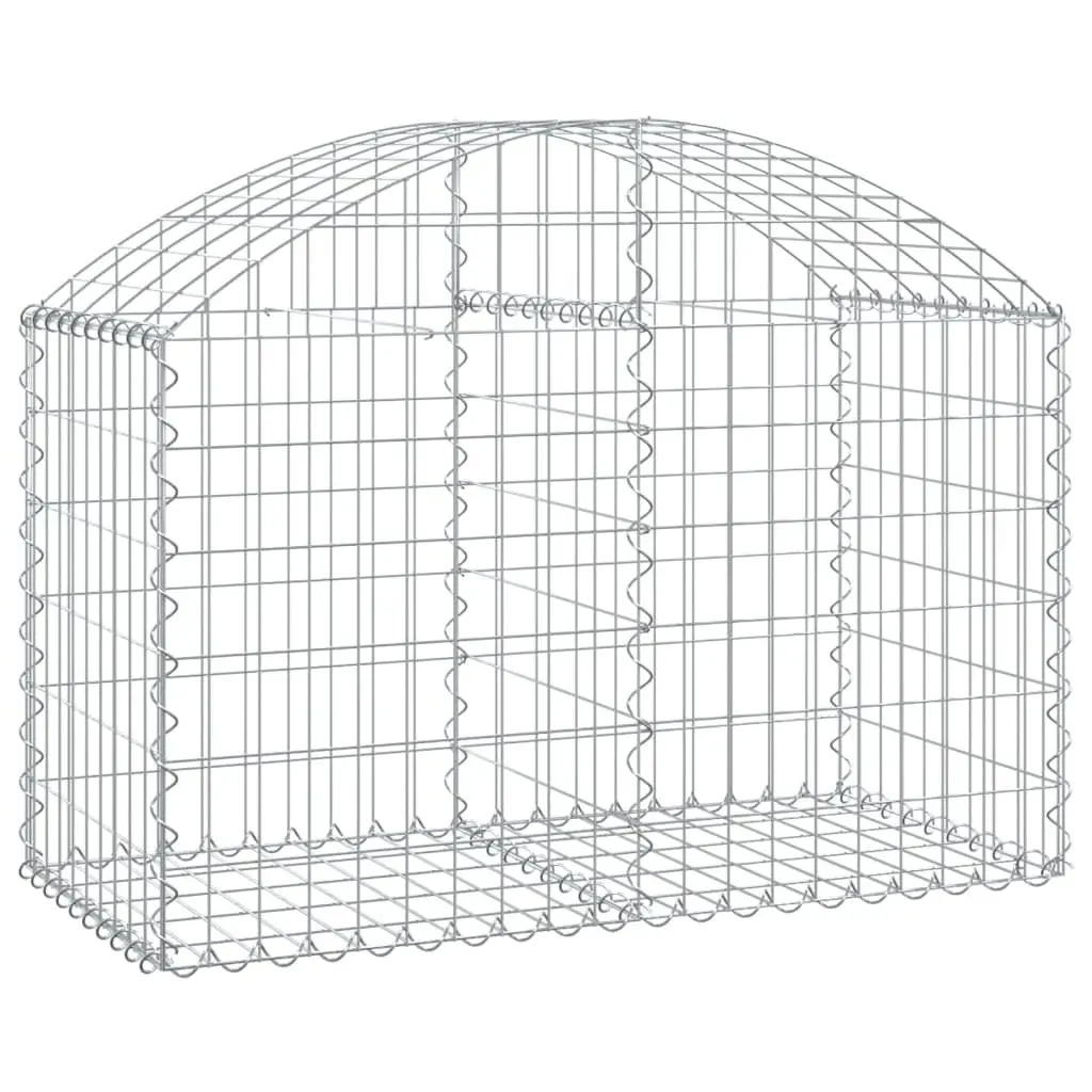 Arched Gabion Basket Garden Barrier Decorative Outdoor Planter 100 x 50 x 60/80 cm Silver