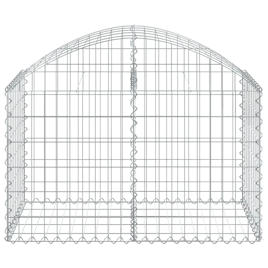 Arched Gabion Basket Garden Barrier Decorative Outdoor Planter 100 x 50 x 60/80 cm Silver