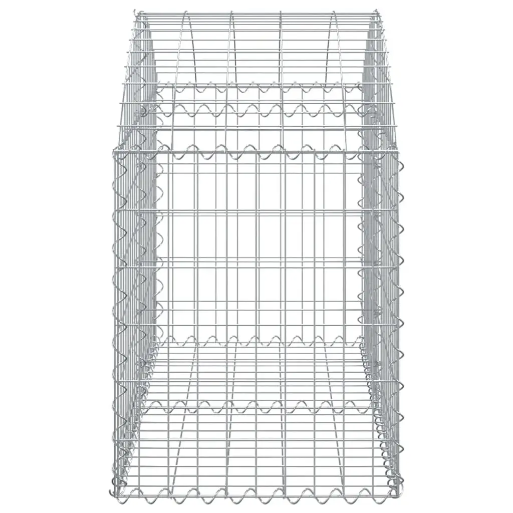 Arched Gabion Basket Garden Barrier Decorative Outdoor Planter 100 x 50 x 60/80 cm Silver